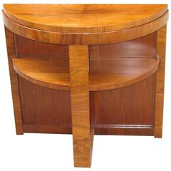 Small French Mid-Century Modern Demilune Console Table