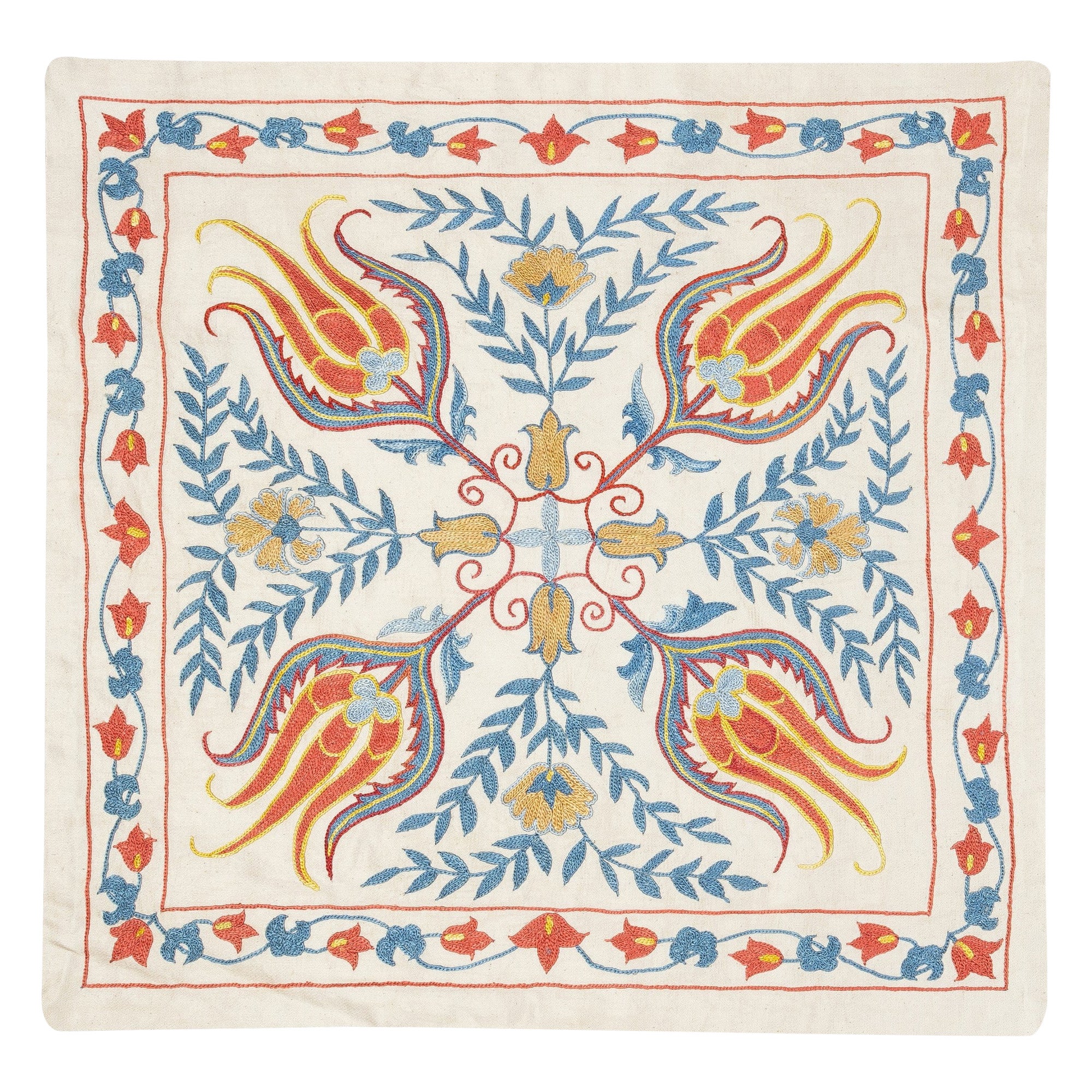 Modernes 20"x21"-Überwurf-Kissen. 100% Seidenkissenbezug. Stickerei Kopfkissenbezug
