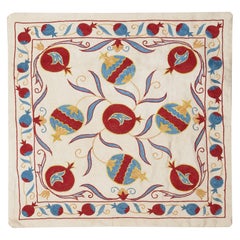 20"x20" 100% Silk Embroidered Pillow Cover. Contemporary Handmade Cushion Cover
