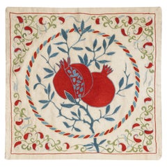 20 "x19" Housse de coussin 100% soie Pomegranate Design. Taie d'oreiller brodée à la main