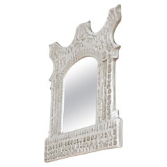 Petite sculpture murale MIRROR BRUTALIST rustique moderne, VALLAURIS, France 1970