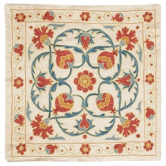 20 "x20" bestickter Kopfkissenbezug aus 100% Seide. Handgefertigtes Kissen. Modernes Überwurf-Kissen