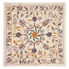 20"x20" All Silk Embroidered Cushion Cover. Handmade Pillowcase. New Toss Pillow