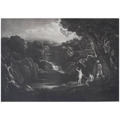 John Martin. Eve Presenting The Forbidden Fruit To Adam. Mezzotint. 1827.