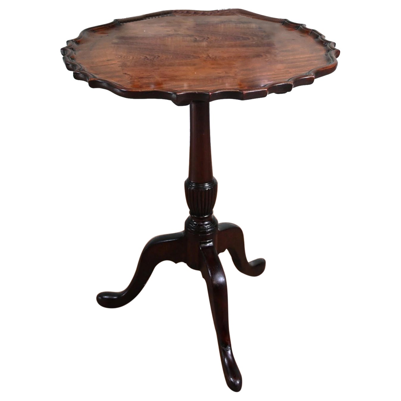 Georgian Revival Wine Table Side Tip Top Pie Crust For Sale