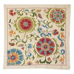 20"x20" 100% Silk Embroidered Cushion Cover. New Toss Pillow. Modern Lace Pillow