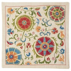 20 Zoll x 20 Zoll 100% Seide Kissenbezug. Kissen mit gestickter Spitze. Buntes Wurfkissen