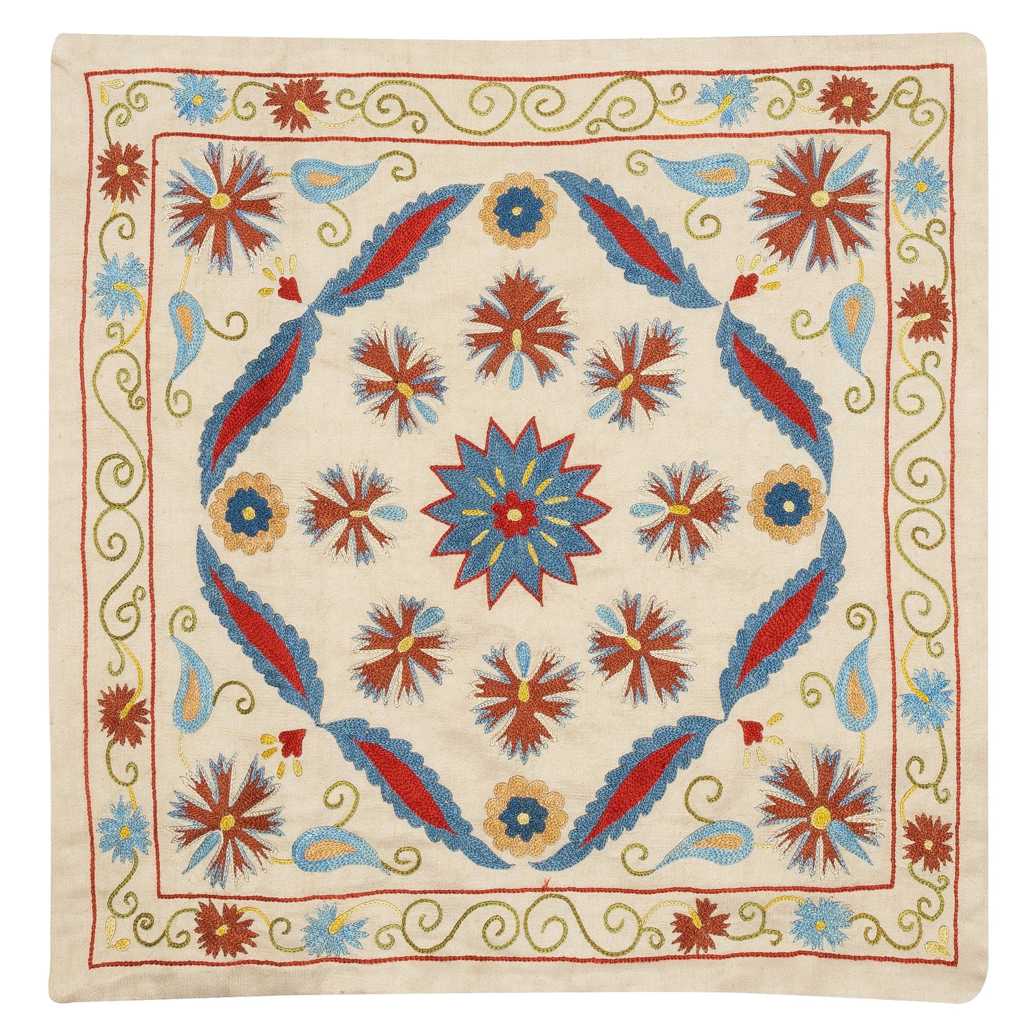20"x20" 100% Seide bestickter Kissenbezug. Neu Toss-Kissen. Modernes Spitzen-Kissen