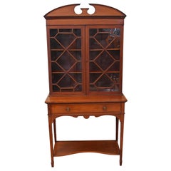 Antique Edwardian Sheraton China Cabinet Bookcase