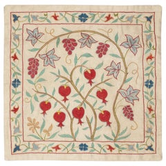 21"x20" 100% Silk Embroidered Cushion Cover. New Toss Pillow. Modern Lace Pillow