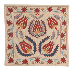 19"x20" Embroidered All Silk Cushion Cover. Handmade Pillowcase. Modern Sham