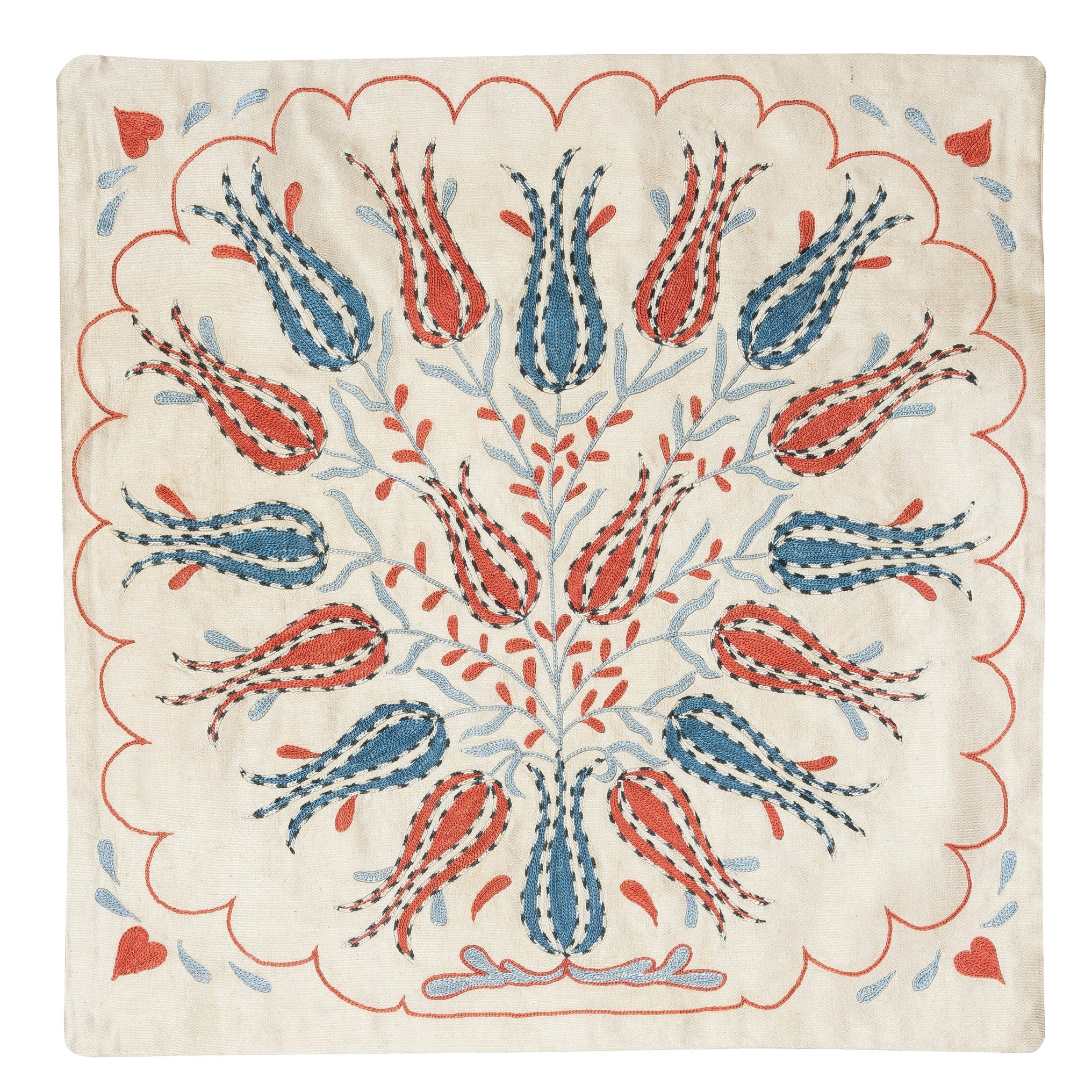 20"x20" 100% Seide bestickter Kissenbezug. Neu Toss-Kissen. Modernes Spitzen-Kissen