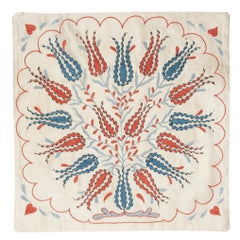 20 "x20" Housse de coussin brodée 100% soie. New Toss Pillow. Oreiller en dentelle Modernity
