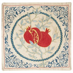 20 "x21" Housse de coussin 100% soie. Coussin jetable brodé Pomegranate Design/One