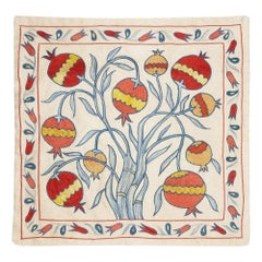 21"x20" Embroidered 100% Silk Cushion Cover. Home Decor. Handmade Pillowcase