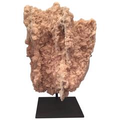 Pink Calcite Mineral Specimen on a Custom Mount