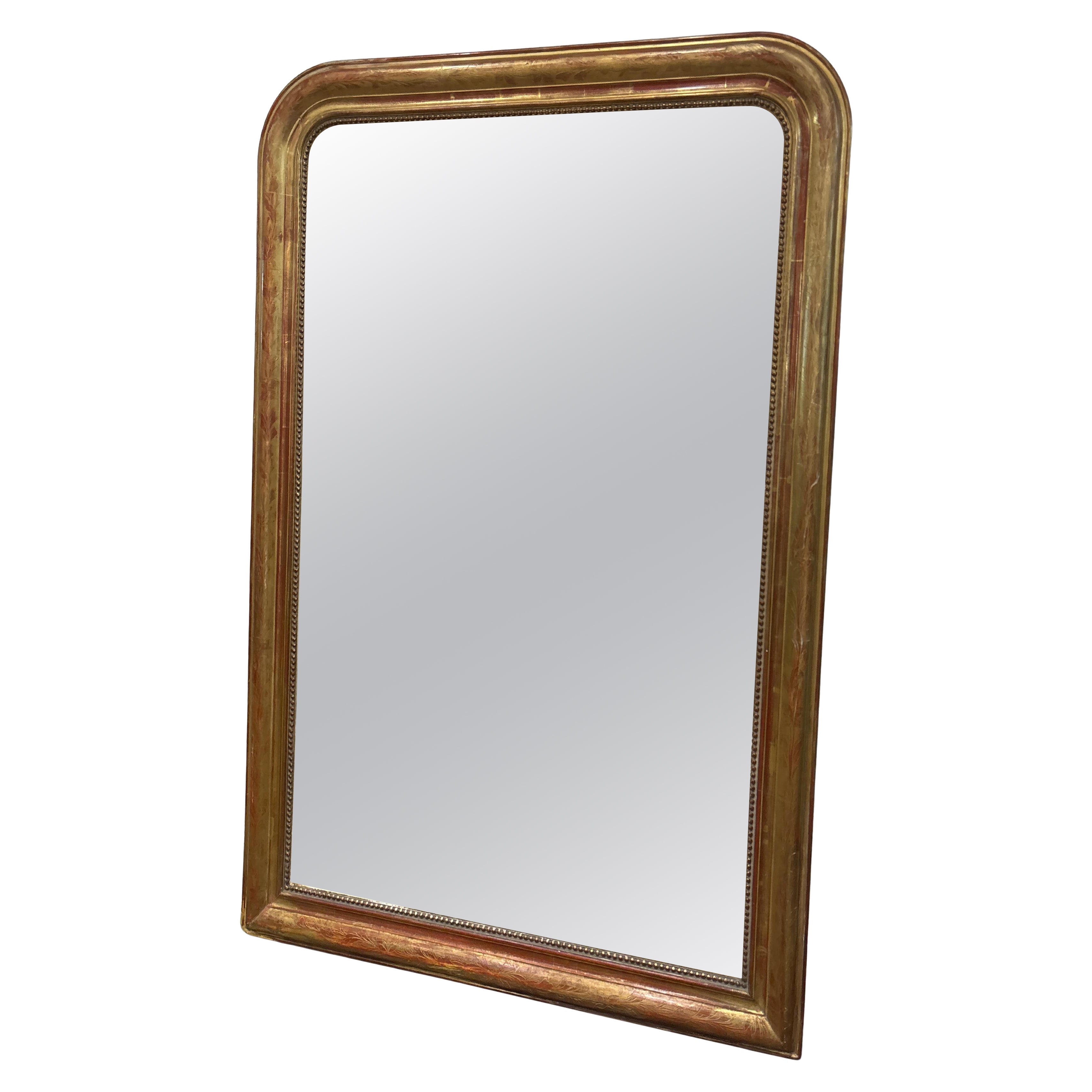 French 19th Century Gold Leaf Mirror