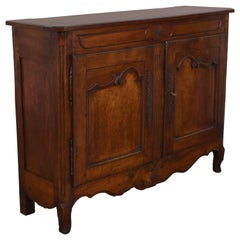 French, Provincial Carved & Paneled Cherrywood Buffet, Last Quarter 18th Century