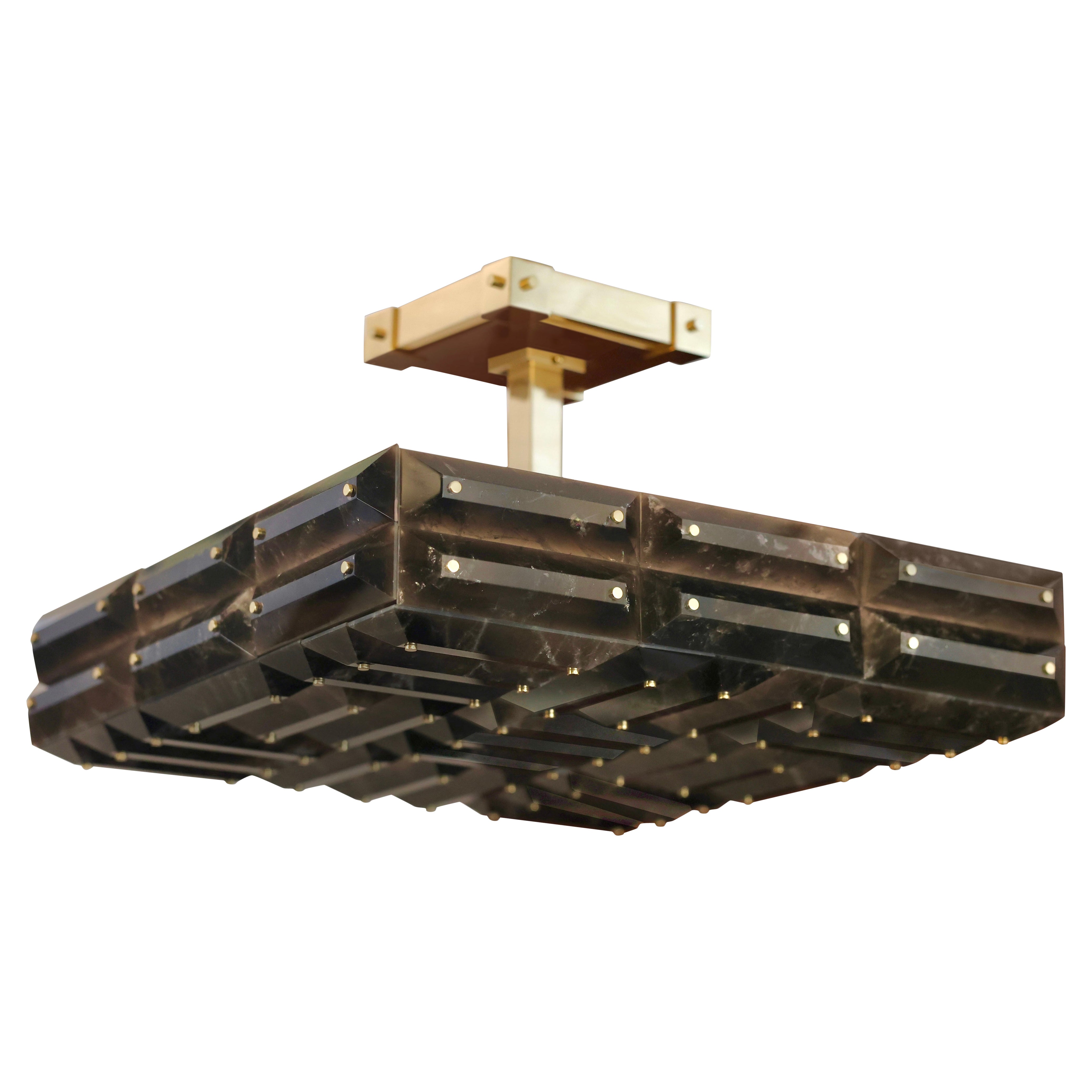 Mpr19 Rock Crystal Semi Flushmount by Phoenix For Sale