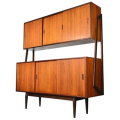 Danish Modern Two Tier Atomic High Sideboard in Rosewood
