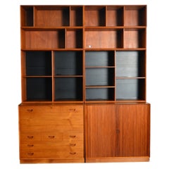 Peter Hvidt Modular Freistehende Bücherregale / Wandschränke aus massivem Teakholz