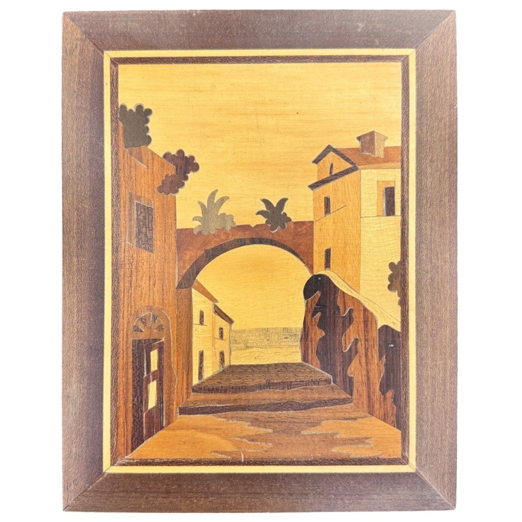 1960s Intarsa Italian Villa Wall Art