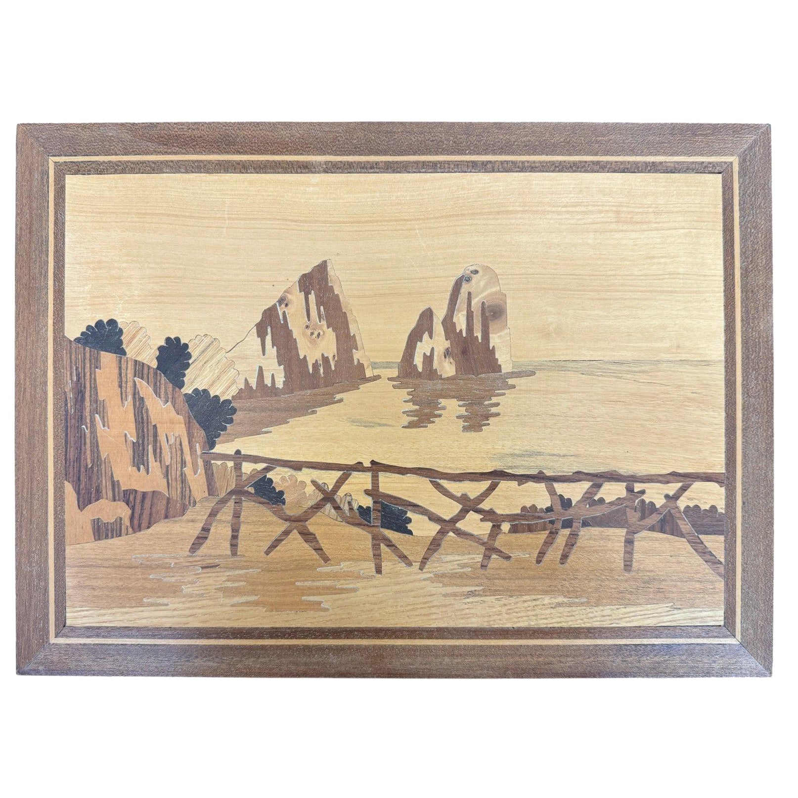 1960s Intarsa Italian Coast Wall Art