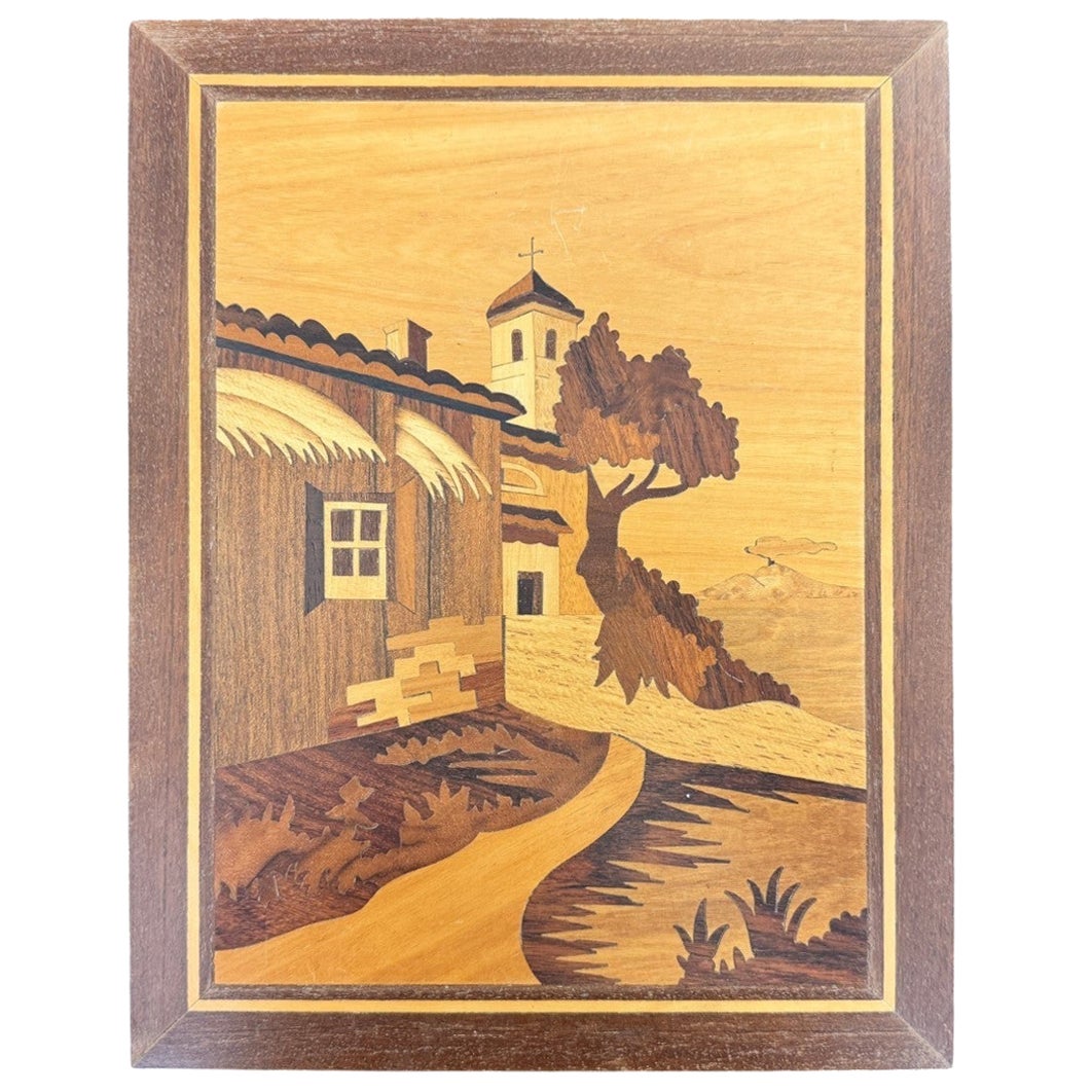 1960s Intarsa Italian Vinyard Wall Art