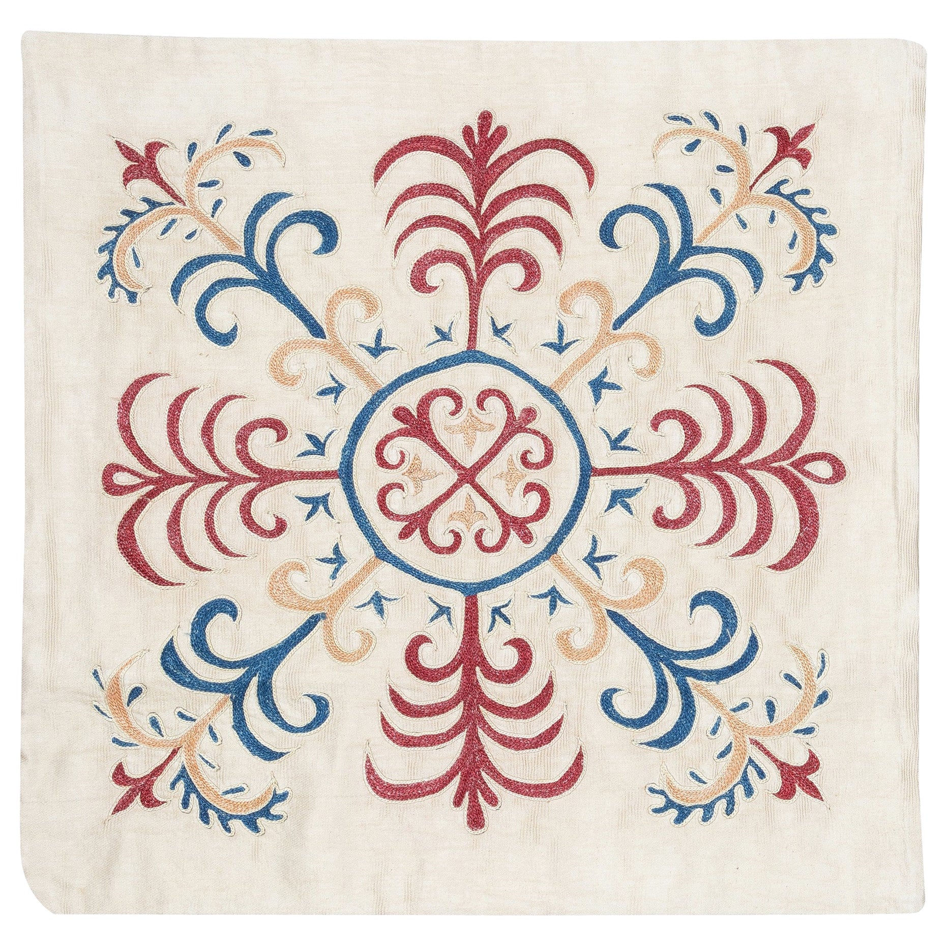 21"x21" 100% Seide bestickter Kissenbezug. Neu Toss-Kissen. Modernes Spitzen-Kissen im Angebot
