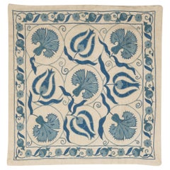 21"x20" 100% Silk Embroidered Pillow Cover. Contemporary Handmade Cushion Cover