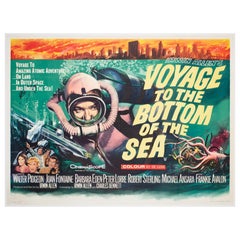 Voyage to the Bottom of the Sea 1961 UK Quad-Filmplakat, Tom Chantrell, Voyage to the Bottom of the Sea