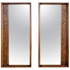 Brutalist Wall Mirrors by United Furniture A Pair