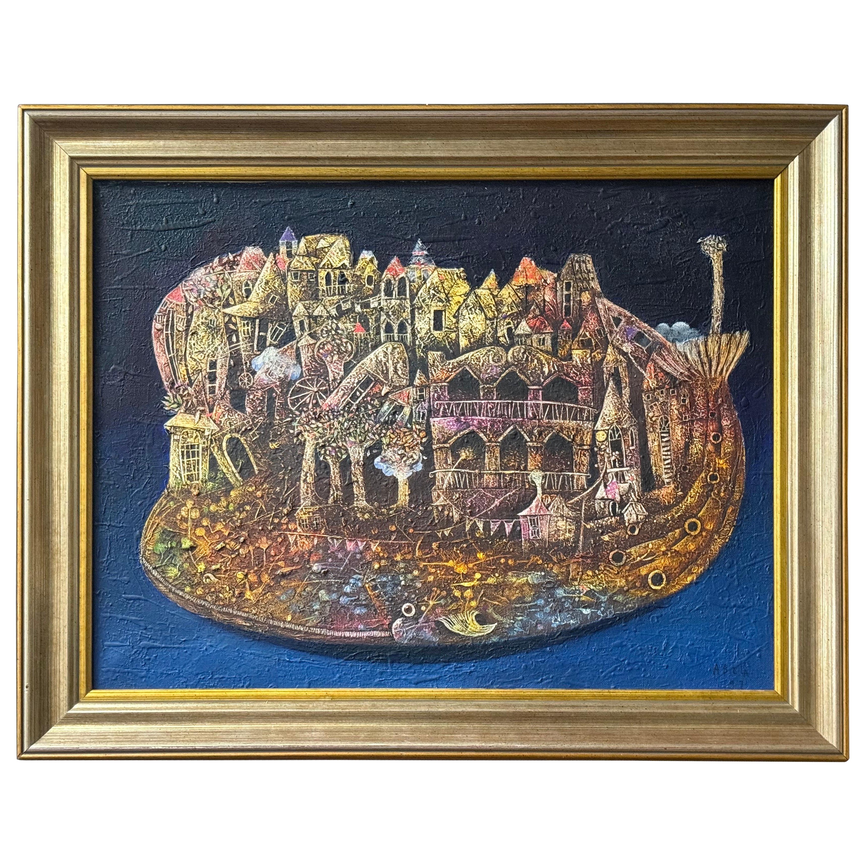 Eduardo Miguel Abela Torras surrealista Olio su tela