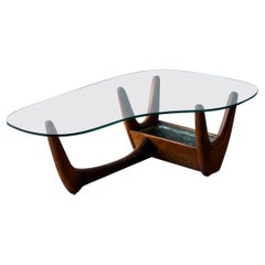 Mid-Century Sculptural Coffee Table with Planter