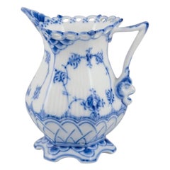 Royal Copenhagen Blue Fluted Full Lace, porcelain creamer.