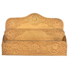 Tiffany Studios New York Zodiac Pattern Bronze Doré Letter Rack