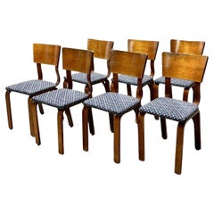1940er Thonet 1216-S17-B1 Esszimmerstühle aus gebogenem Sperrholz, 7er-Set