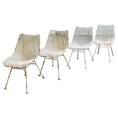 Russell Woodard 'Sculptura' Chaises blanches sans bras pour l'extérieur - Lot de 4