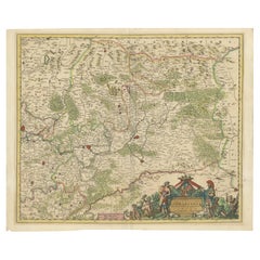 Historic 1690 Map of Lorraine in France by Allard - Cities of Toul, Nancy, Metz