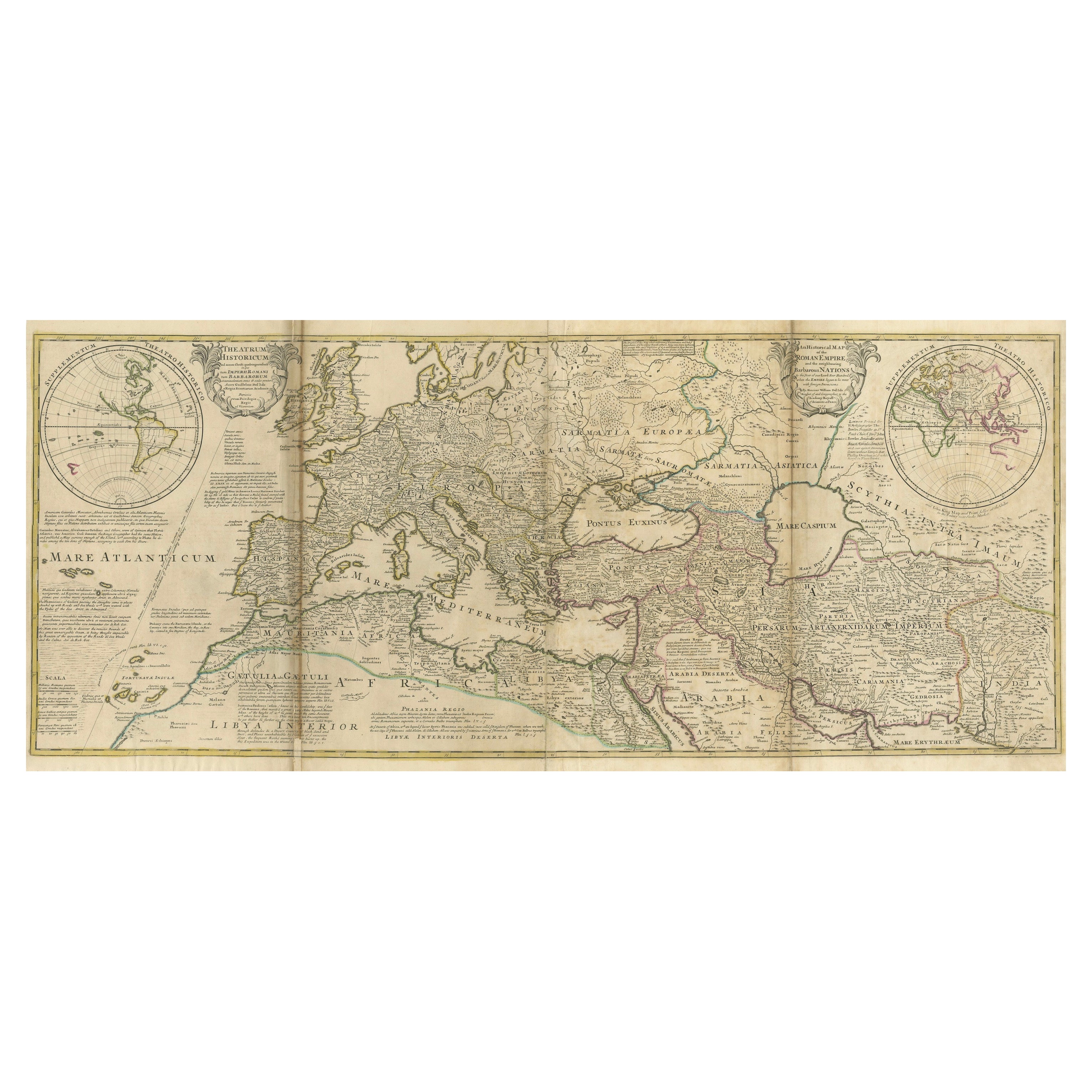 Seltene Karte des Römischen Reiches von Moll aus dem Jahr 1730 - detailliertes und gestochenes Meisterwerk