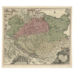 Mapa histórico de Holstein - Grabado al cobre de Matthias Seutter, hacia 1730