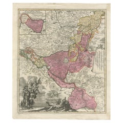 Mapa histórico del Ducado de Lauenburgo por Johann Baptist Homann - Hacia 1720