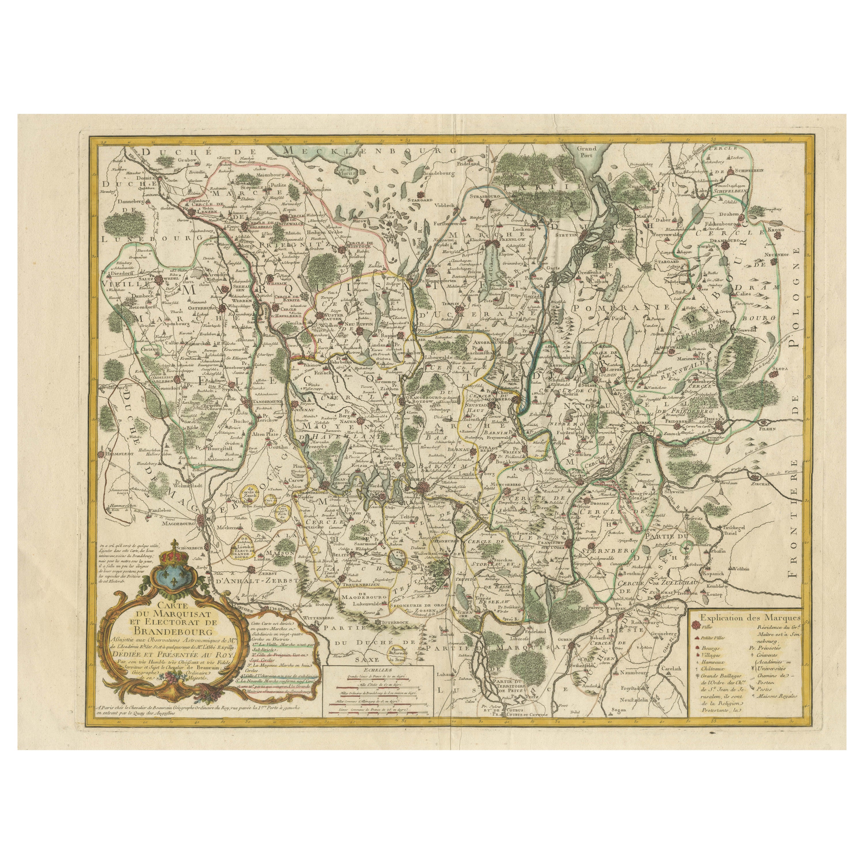 Map des Margraviate- und Electorates Brandenburg von de Beaurain – um 1750