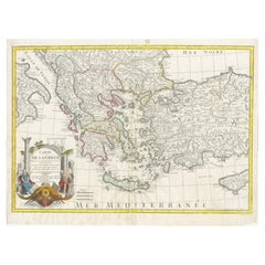 Historische Karte Griechenlands und des östlichen Mittelmeerraums von Delisle – 1780