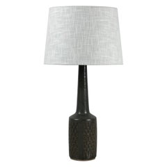 Slender Dark Green Grooved Ceramic Lamp by Per Lindemann-Schmidt for Palshus