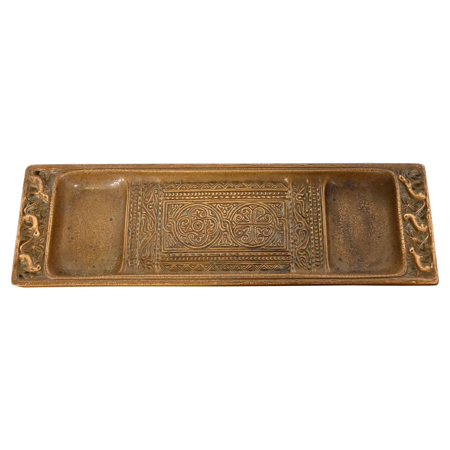 Tiffany Studios New York Venezianische Bronze Doré Stifttablett