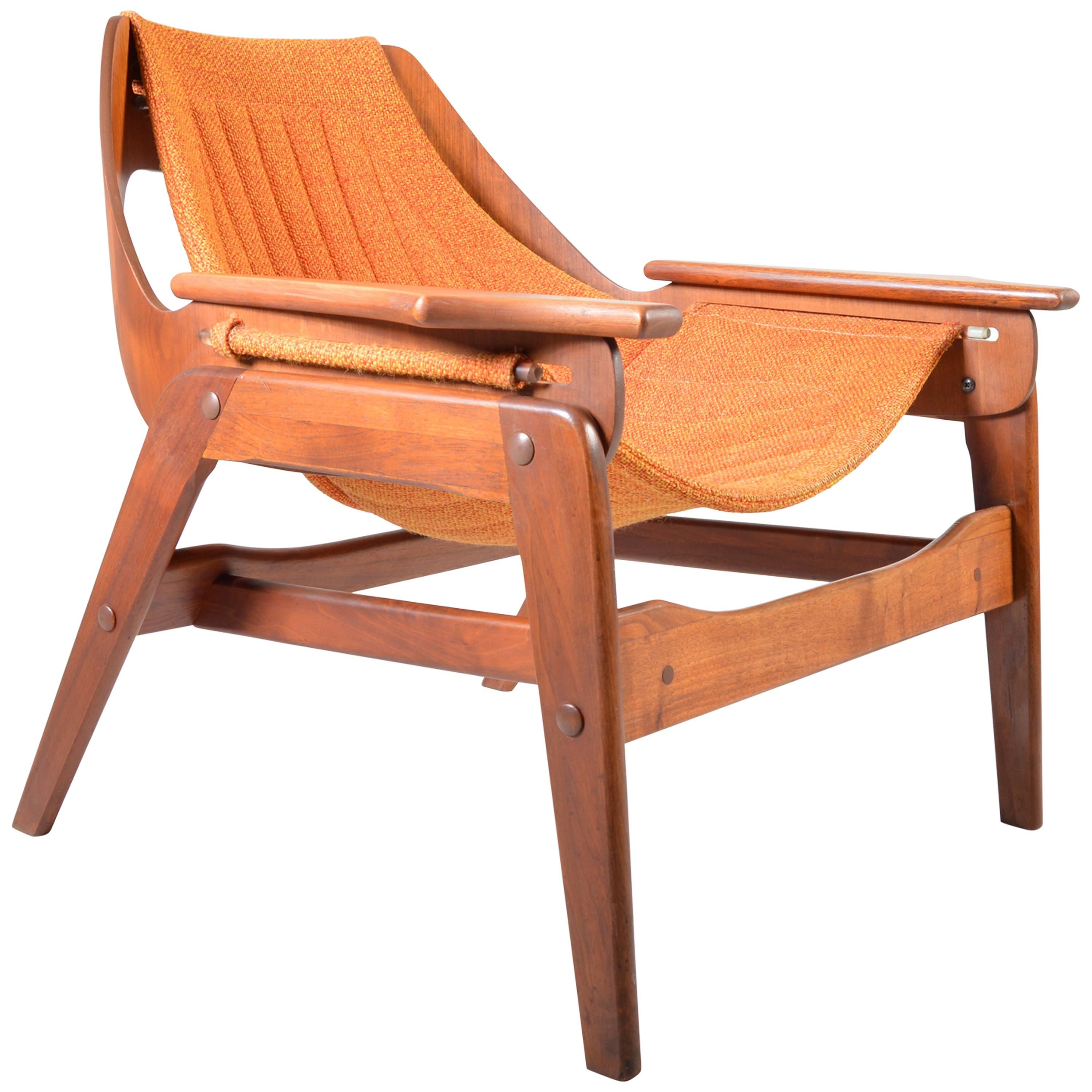 Mid-Century Jerry Johnson Sculptural Bentwood Sling Chair 