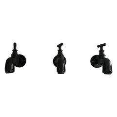 Schwarzer Pop-Art-Wandleuchter aus Keramik in Faucet-Form, 1970er Jahre, Deutschland
