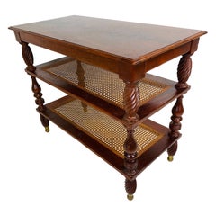 Milling Road by Baker British colonial inspired mahogany three tiered side table