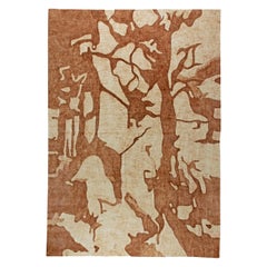 Modern Abstract Brown, Beige Handmade Wool Rug by Doris Leslie Blau